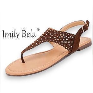 Size 8 1/2 NEW Imily Bela Womens Summer Gladiator Thong Flat Sandals Casual